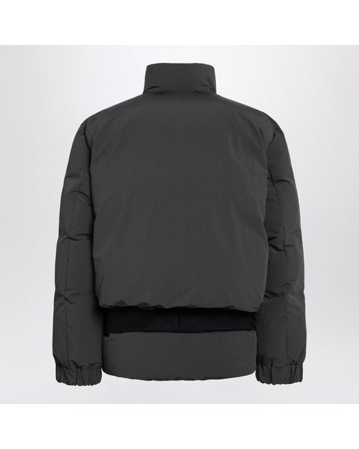 Sacai Black Khaki/ Down Jacket With Wool Insert for men