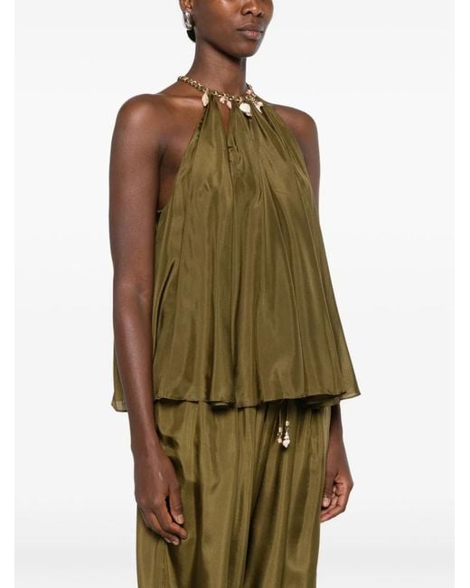 Zimmermann Green Mahon Silk Top