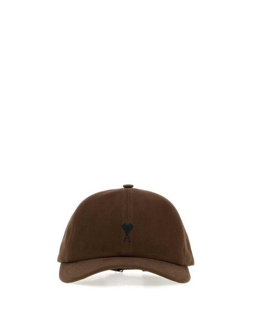AMI Brown Cotton Baseball Cap for men