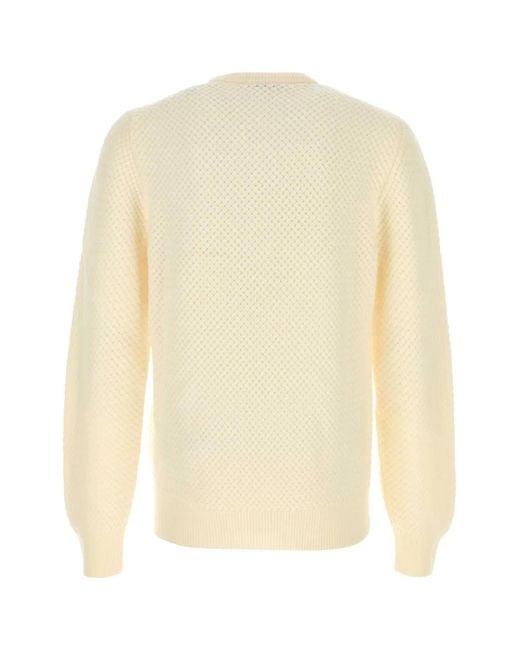Dolce & Gabbana Natural Dolce & Gabbana Ivory Wool Sweater for men