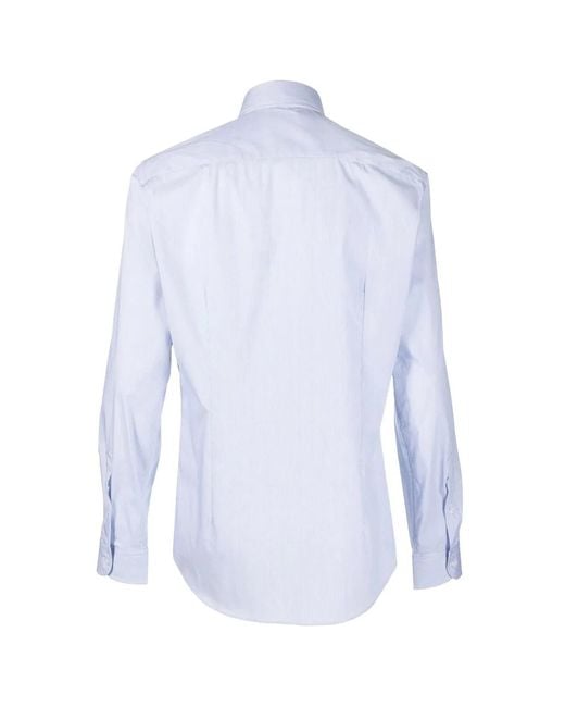 Fay Blue Button Down Stretch Shirt for men