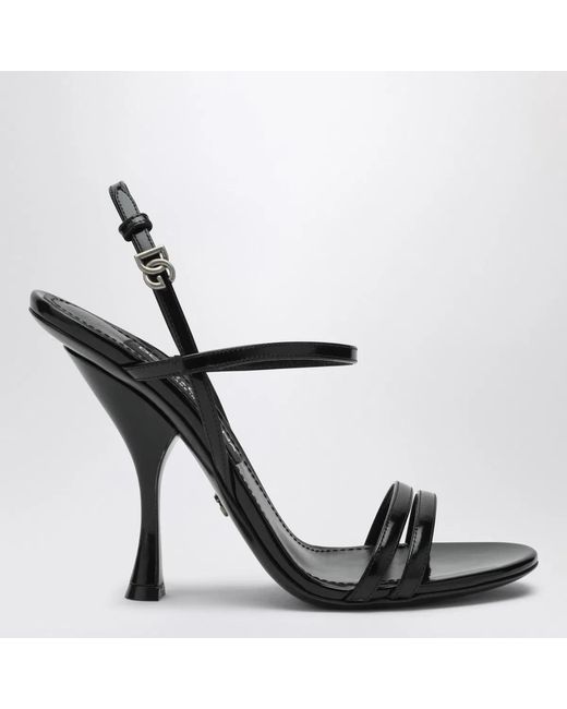 Dolce & Gabbana White Dolce&Gabbana Polished Calf Leather Sandals