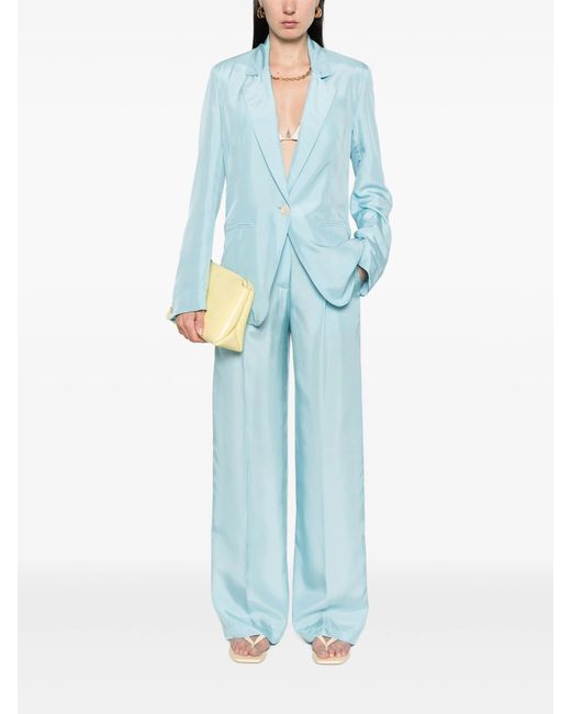 Forte_forte Blue Silk Habotai Silk Jacket