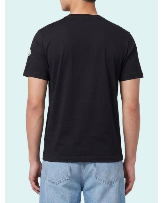Moncler Black Logo Patch Crewneck T-Shirt for men