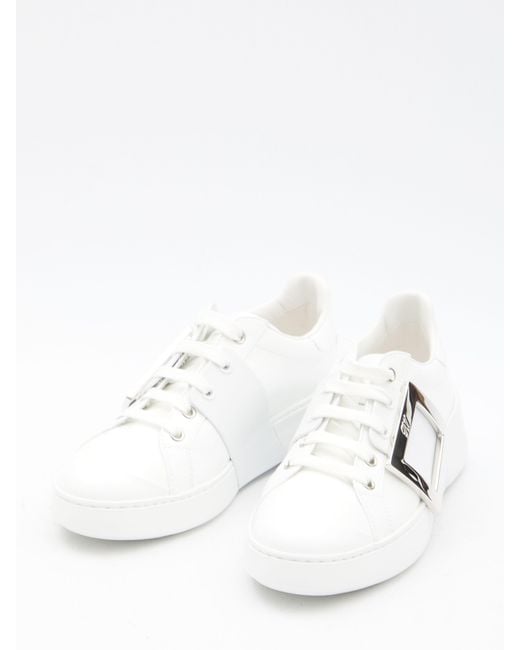 Roger Vivier White Leather Viv' Skate Sneakers