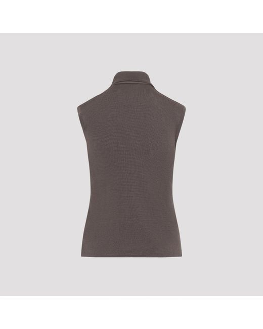 Lemaire Brown Shitake Asymmetrical Vest