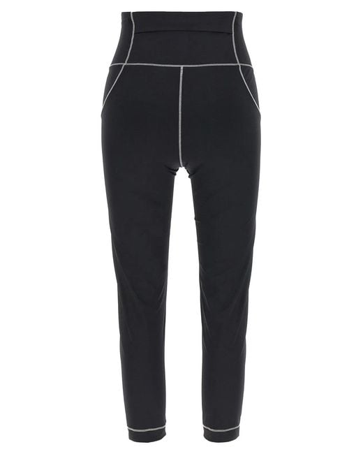 Moncler Black Logo Patch Leggings