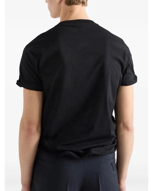 Prada Black Cotton Jersey T-Shirt for men