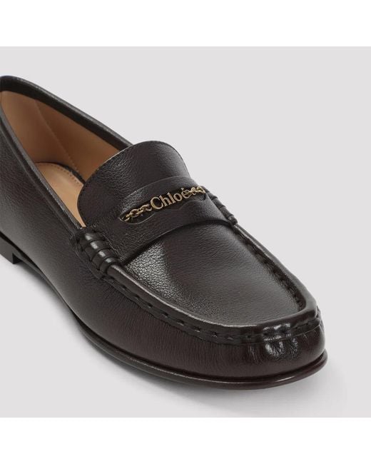 Chloé Black Leather Loafer
