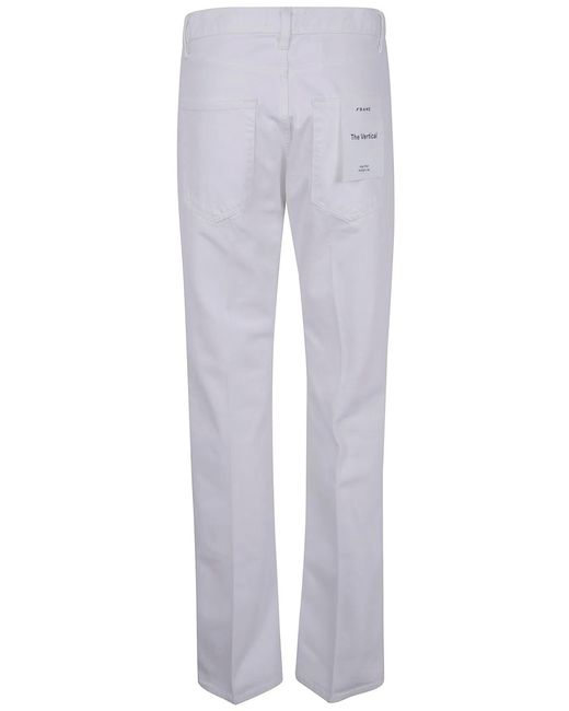 FRAME Gray "The Vertical" High Rise Straight Leg Jeans