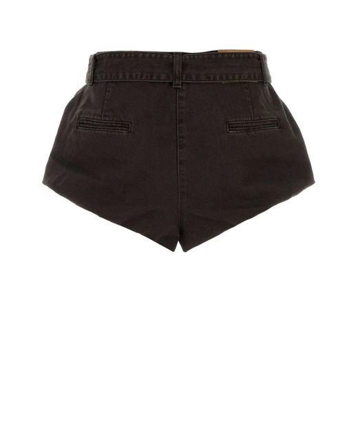 Magda Butrym Black Chocolate Denim Shorts