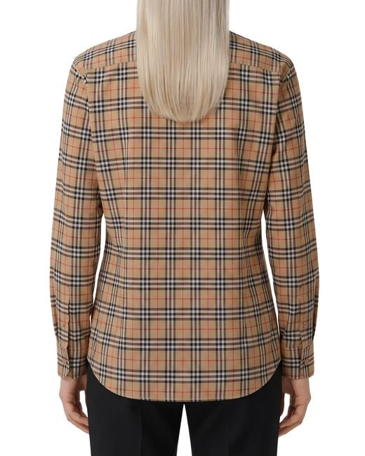 Burberry Brown Emma Cotton Check Shirt