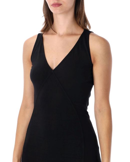 Rick Owens Black Drkshdw V Neck Column Dress