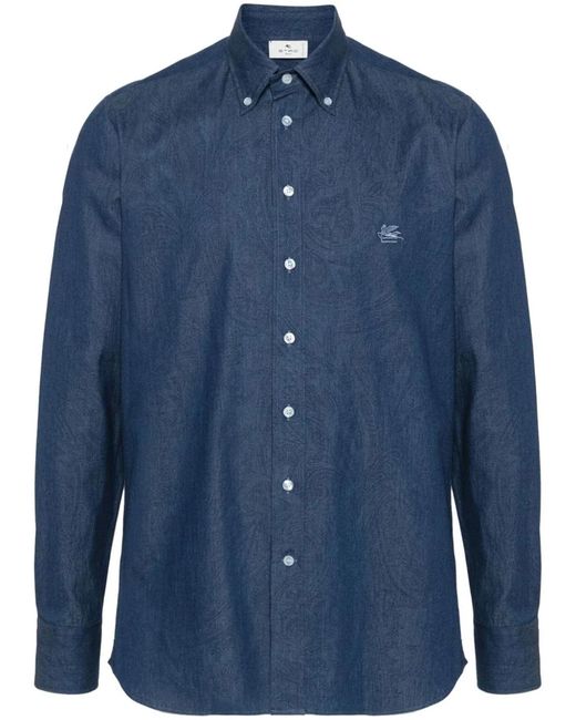 Etro Blue Classic Shirt for men