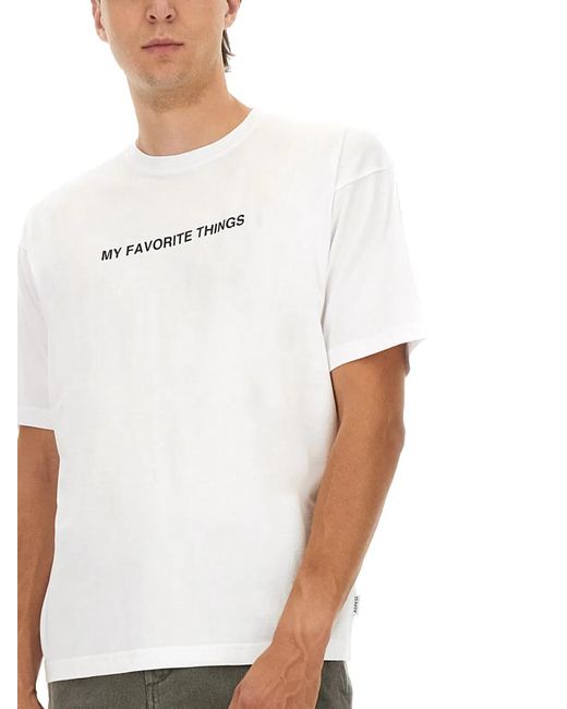 Aspesi White T-Shirt With "My Favorite Things" Print for men
