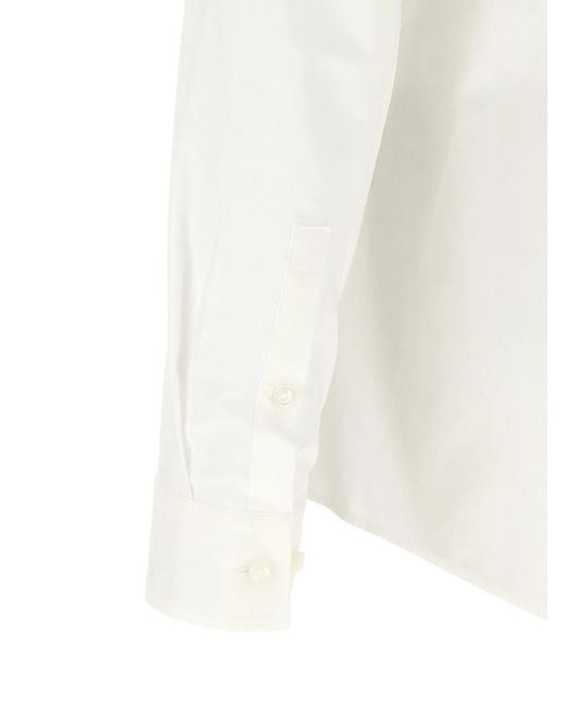 Boss White Stretch Cotton Shirt for men