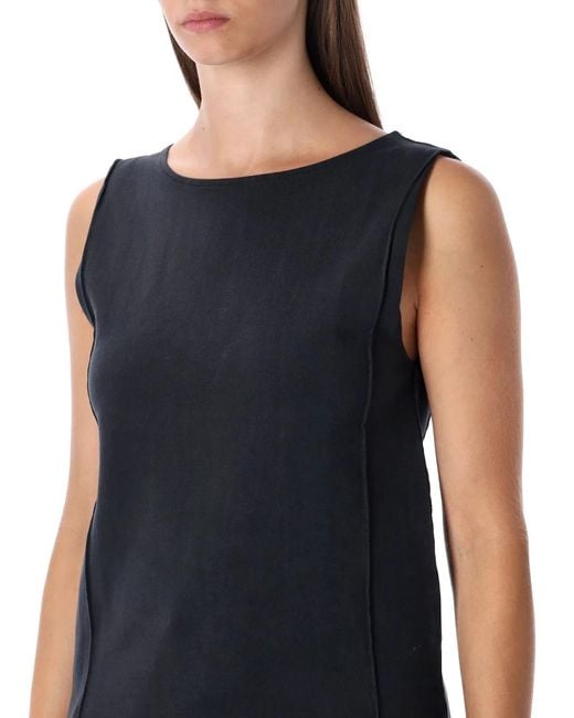 Our Legacy Black Lounge Jersey Top With Laser-Cut Back