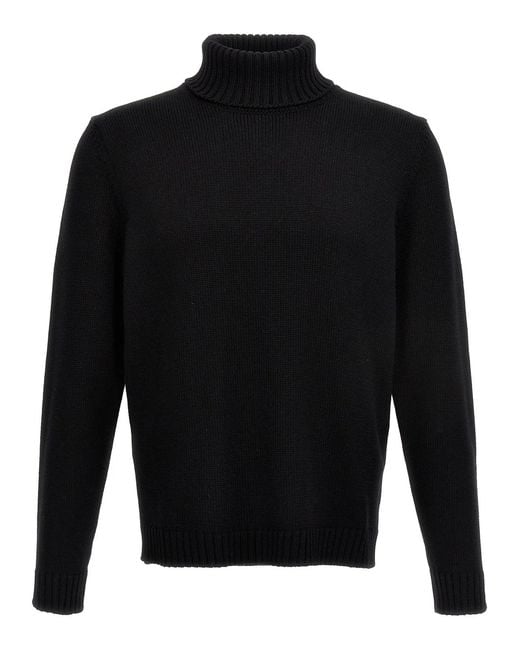 Zanone Black Turtle-Neck Sweater for men