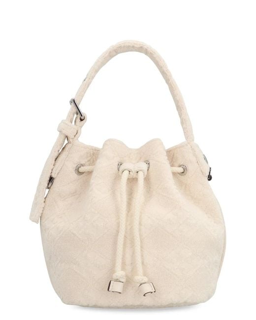 Tory Burch Natural T Monogram Mini Bucket Bag