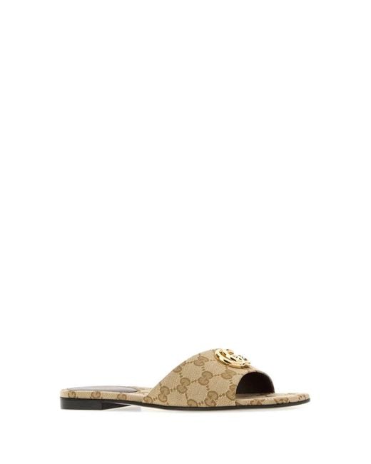 Gucci Natural Double G Slides