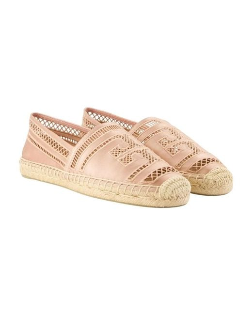 Tory Burch Pink Open Weave Espadrilles