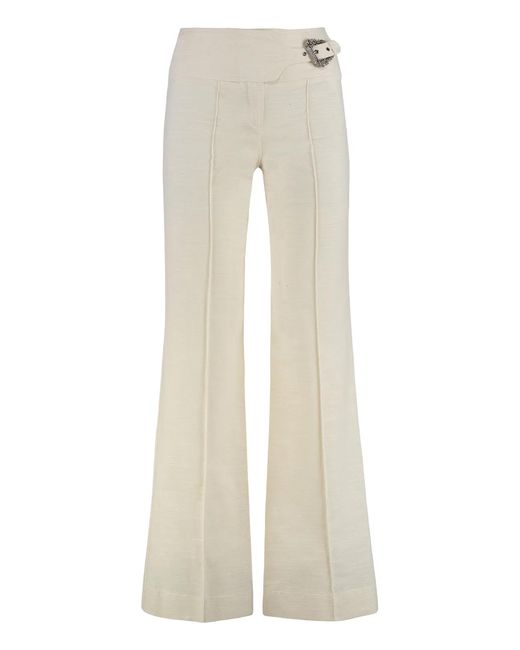 Versace Jeans Couture White Straight-Leg Trousers
