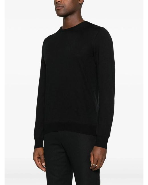 Tagliatore Black Crew Neck Pullover for men