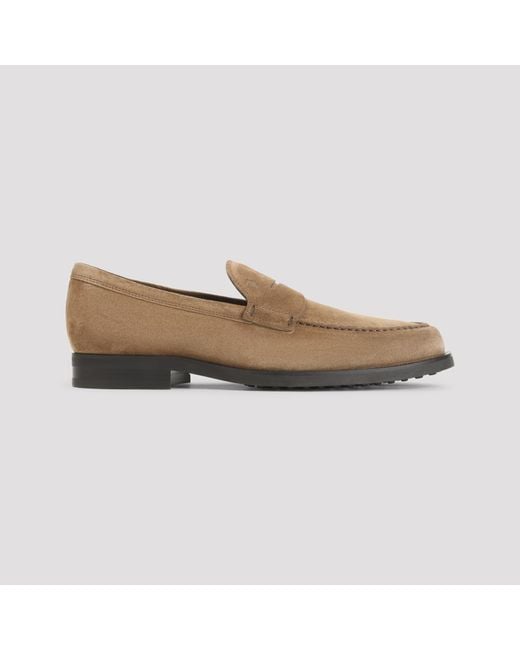 Tod's Natural Tabacco Suede Loafer for men