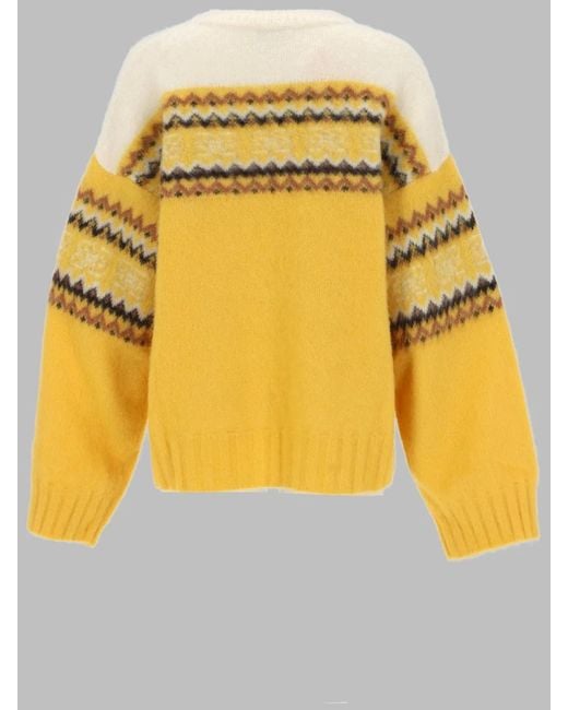 Ganni Yellow Knit "Inlay"