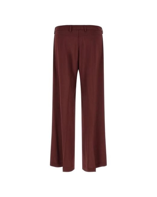 Alberto Biani Red Wide-Leg Trousers