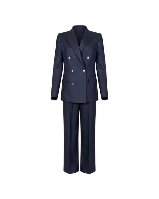 Tagliatore Blue Linen Silk Suit