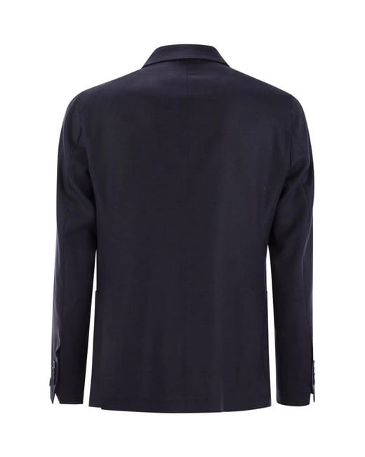 Tagliatore Blue Two-Button Wool Jacket for men