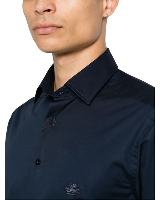 Etro Blue Shirt Roma Logo for men