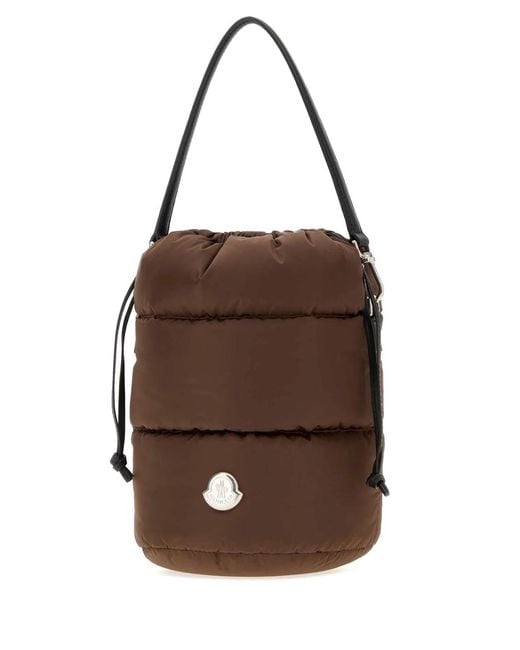 Moncler Brown Nylon Caradoc Bucket Bag