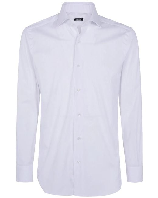 Barba Napoli White Classic Stretch Shirt for men