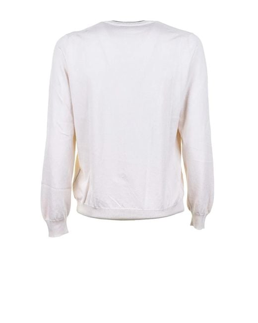 Fay White Crewneck Sweater for men