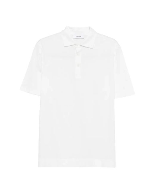 Lardini White Cotton And Silk Blend Polo Shirt for men