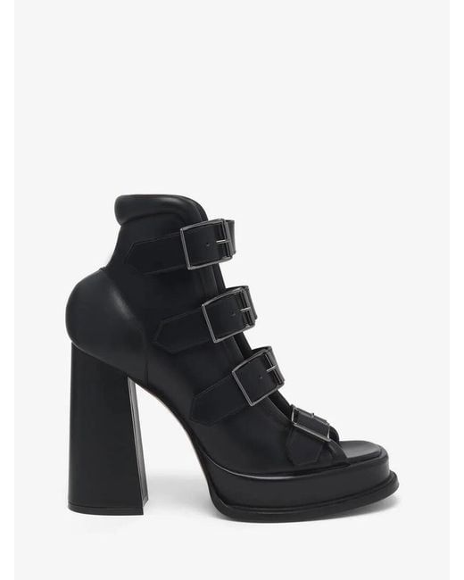 McQueen Black Leather Pumps