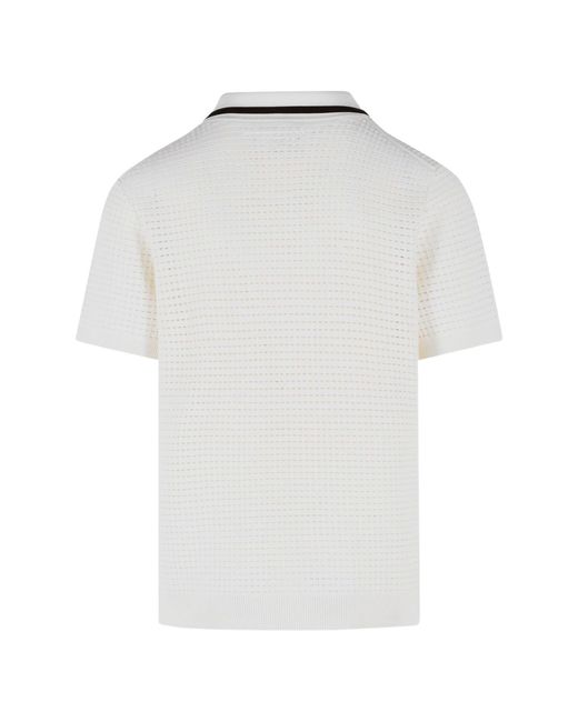 Casablanca White Waffle Stitch Polo Shirt for men