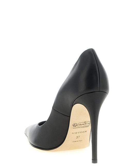 McQueen Black Leather Pumps