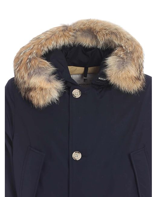 Woolrich Blue Arctic Detachable Fur Parka for men