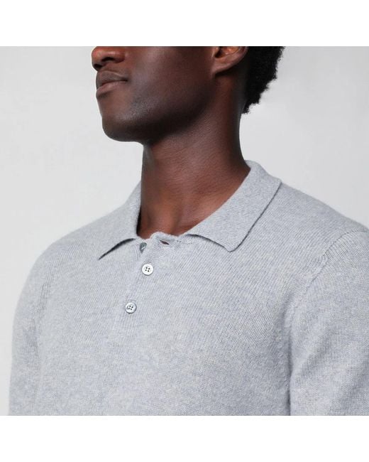 Drumohr Gray Light Wool Polo Shirt for men