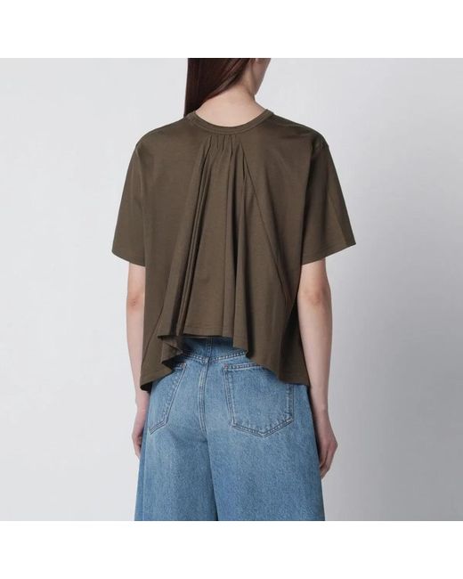 Jacquemus Brown Khaki Tshirt With Pleats On The Back