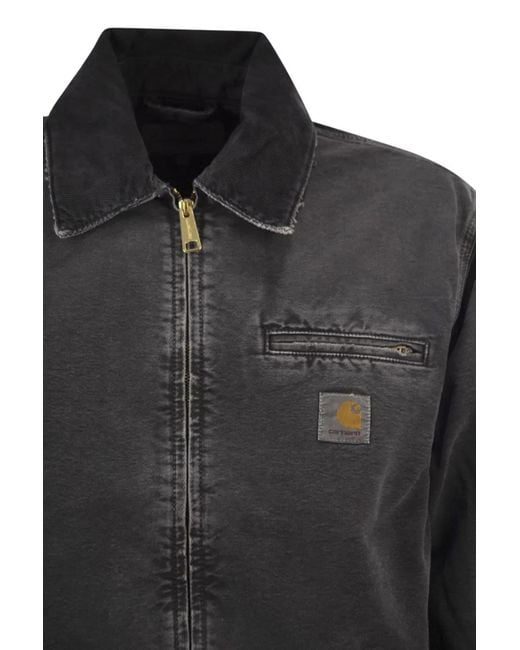 Carhartt Black Washed Organic Dearborn Canvas Jacket