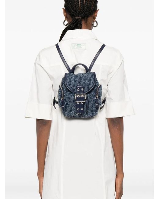 Ganni Blue Mini Denim Backpack