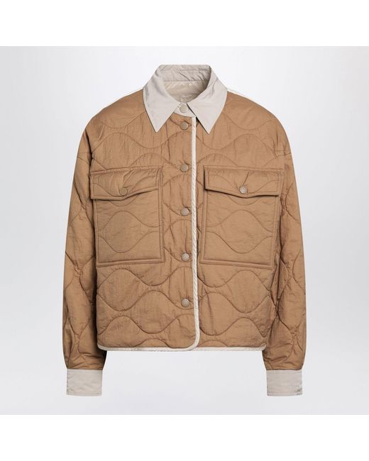 Weekend by Maxmara Brown Almond Reversible Cropped Jacket