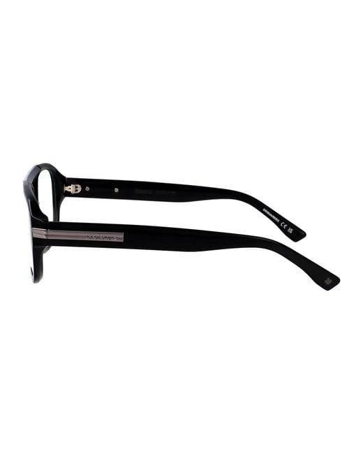 DSquared² Black Dark Ruthenium Acetate Glasses for men
