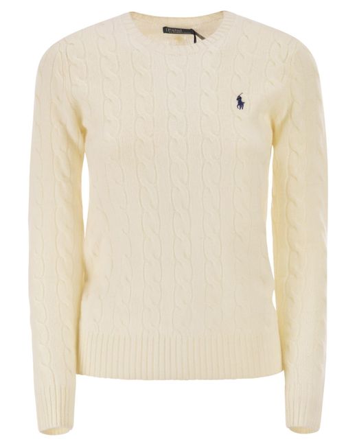 Polo Ralph Lauren Natural Plaited Wool And Cashmere Crew-Neck