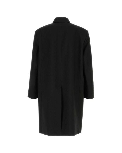 Gucci Black Polyester Blend Coat for men
