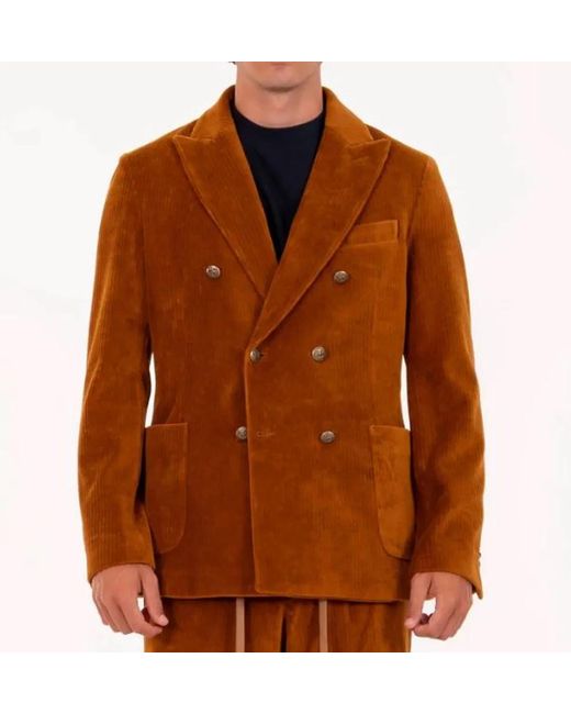 Circolo 1901 Brown Cotton Polyester Jacket for men